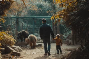 a father and son exploring outdoors to improve memory