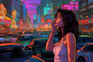 A girl trying to remember